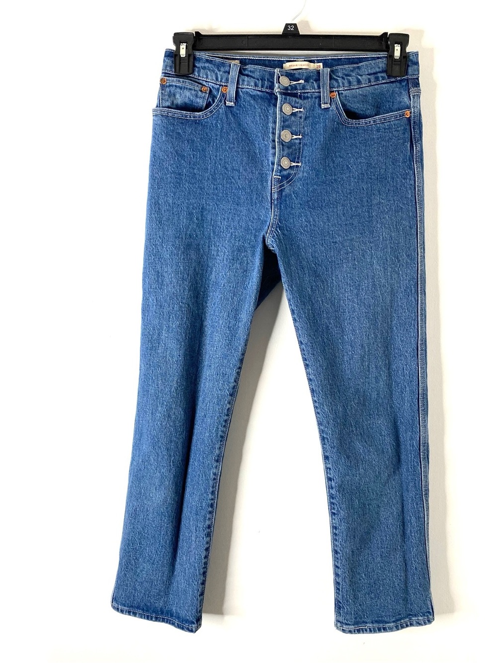 Levi’s Wedgie Straight Jeans Exposed Button Fly High Rise Straight Leg Denim